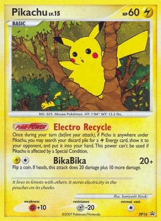 Diamond and Pearl Promos  Pikachu - DP16  - Holofoil - Promo