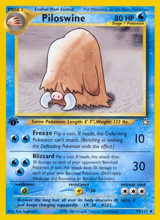 Neo Genesis  044/111 Piloswine  - 1st Edition - Uncommon