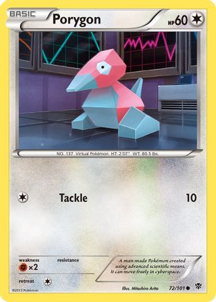 Plasma Blast  072/101 Porygon  - Reverse Holofoil - Common