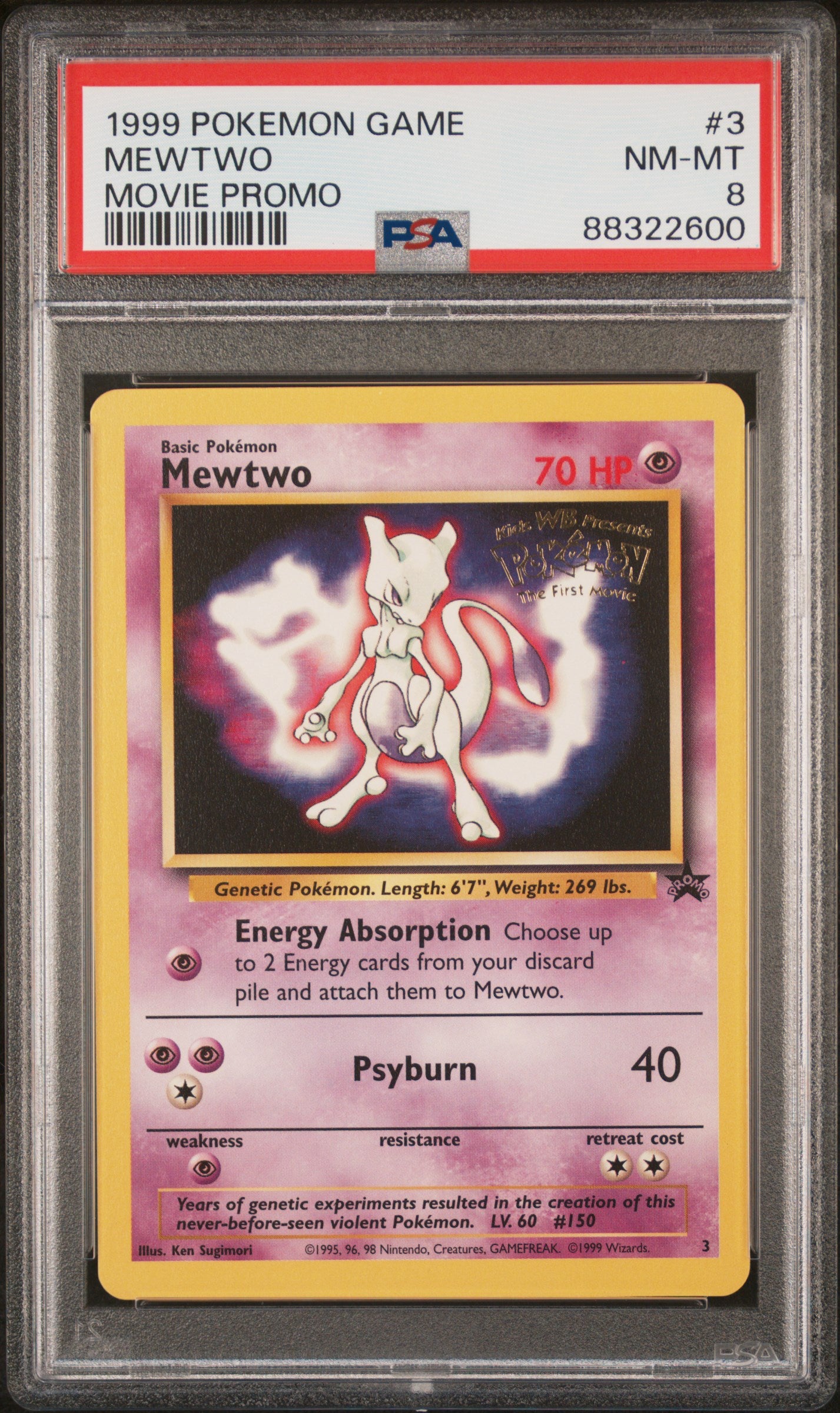 WoTC Promo  003/53 PSA8 #88322600 Mewtwo (Movie Promo)  - Promo