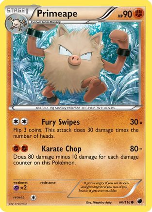 Plasma Freeze  060 Primeape  - Reverse Holofoil - Common