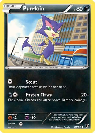 Plasma Storm  083 Purrloin (83)  - Reverse Holofoil - Common