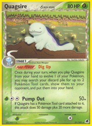 Dragon Frontiers  021 Quagsire (Delta Species)  - Reverse Holofoil - Rare