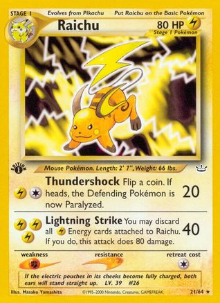 Neo Revelation  021/64 Raichu  - Unlimited - Rare