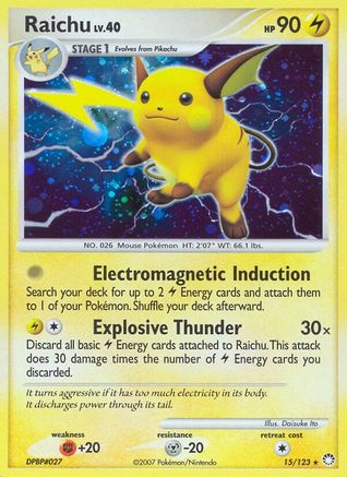 Mysterious Treasures  Raichu  - Holofoil - Holo Rare