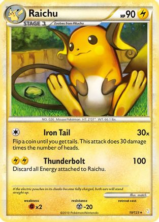 HeartGold SoulSilver  010 Raichu  - Holofoil - Holo Rare