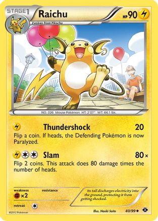 Next Destinies  040/99 Raichu  - Reverse Holofoil - Uncommon