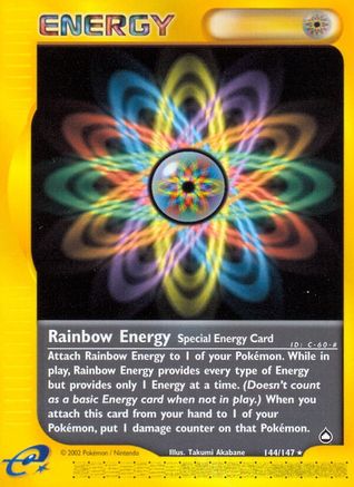 Aquapolis  144 Rainbow Energy  - Reverse Holofoil - Rare