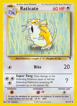 Legendary Collection  061 Raticate  - Reverse Holofoil - Uncommon