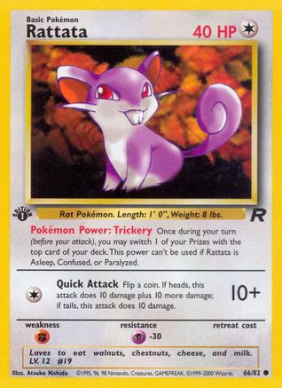 Team Rocket  066/82 Rattata  - 1st Edition - Common