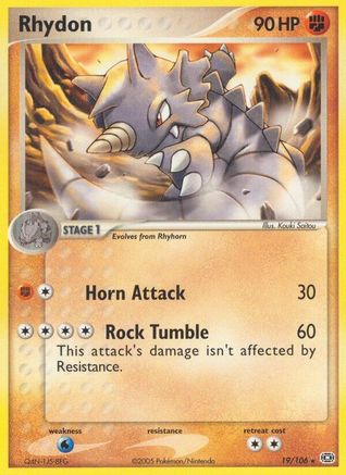 Emerald  Rhydon  - Reverse Holofoil - Rare