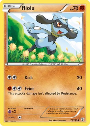 Plasma Storm  076 Riolu (76)  - Reverse Holofoil - Common