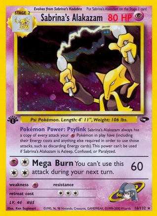 Gym Challenge  016/132 Sabrina's Alakazam  - 1st Edition Holofoil - Holo Rare