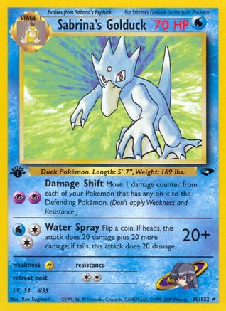 Gym Challenge  030/132 Sabrina's Golduck  - 1st Edition - Rare
