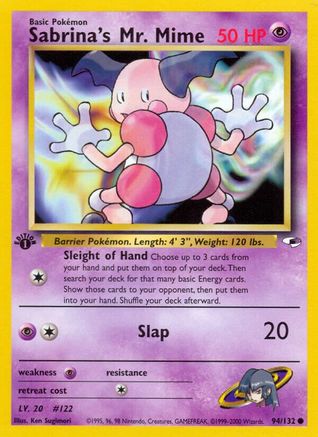 Gym Heroes  094/132 Sabrina's Mr. Mime  - 1st Edition - Common