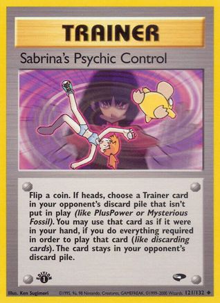 Gym Challenge  121/132 Sabrina's Psychic Control  - 1st Edition - Uncommon