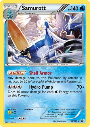 Legendary Treasures  039/113 Samurott  - Reverse Holofoil - Holo Rare