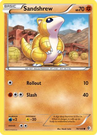 Boundaries Crossed  078 Sandshrew  - Reverse Holofoil - Common