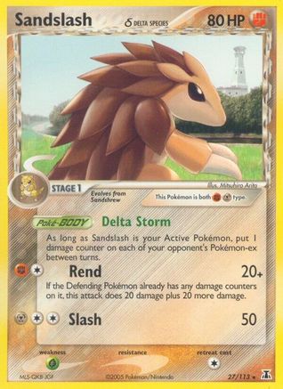 Delta Species  027 Sandslash (Delta Species)  - Reverse Holofoil - Rare