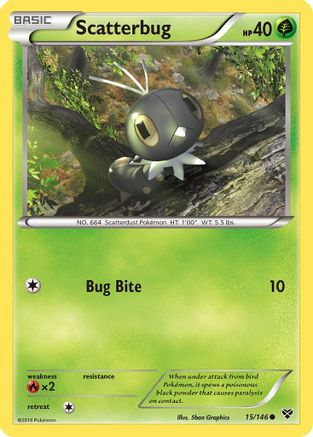 XY Base Set  015 Scatterbug  - Reverse Holofoil - Common