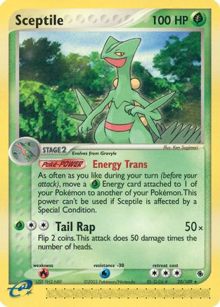 Ruby and Sapphire /109 Sceptile - 20/109  - Reverse Holofoil - Rare