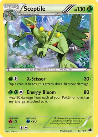 Plasma Freeze  008 Sceptile  - Holofoil - Holo Rare