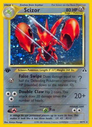 Neo Discovery  010/75 Scizor (10)  - 1st Edition Holofoil - Holo Rare