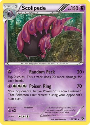 XY Base Set  053 Scolipede  - Rare