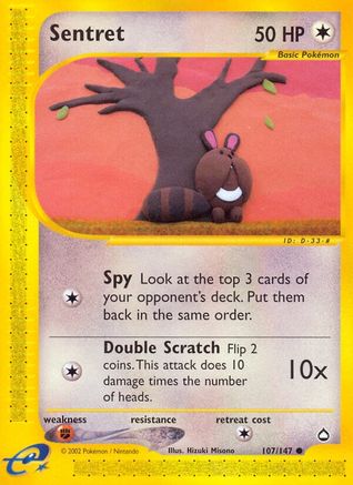 Aquapolis  107 Sentret  - Reverse Holofoil - Common