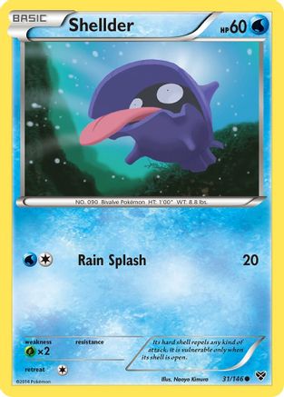 XY Base Set  031 Shellder  - Reverse Holofoil - Common