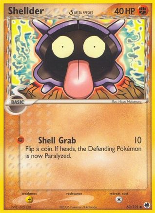 Dragon Frontiers  063/101 Shellder (Delta Species)  - Reverse Holofoil - Common