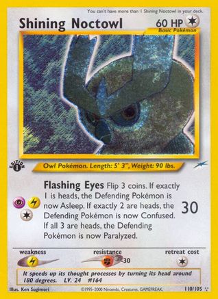 Neo Destiny  110 Shining Noctowl  - Unlimited Holofoil - Secret Rare