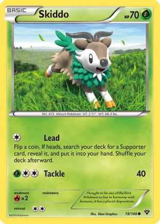 XY Base Set  018 Skiddo  - Reverse Holofoil - Common