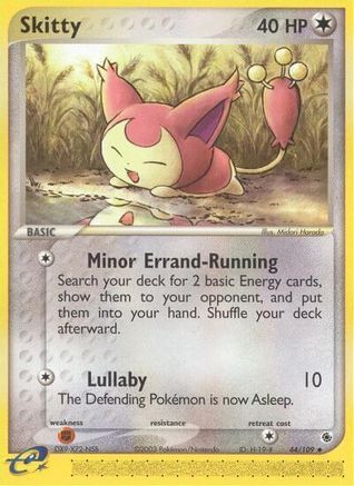 Ruby and Sapphire /109 Skitty - 44/109  - Reverse Holofoil - Uncommon