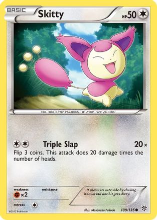 Plasma Storm  109 Skitty  - Reverse Holofoil - Common