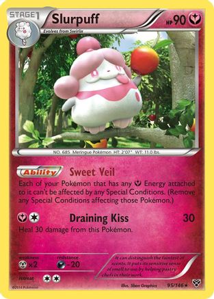 XY Base Set  095/146 Slurpuff  - Reverse Holofoil - Holo Rare