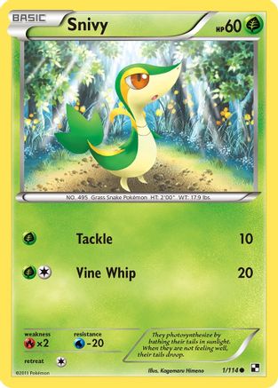 Black and White  001/114 Snivy (1)  - Reverse Holofoil - Common