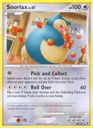 Rising Rivals /111 Snorlax (33)  - Reverse Holofoil - Rare
