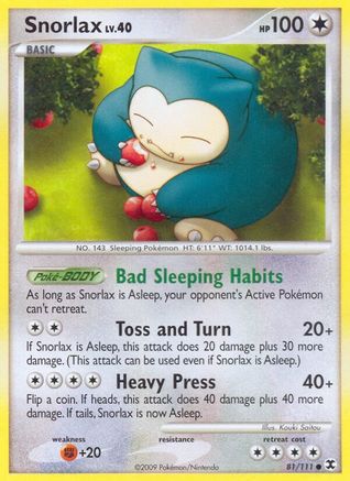Rising Rivals  081 Snorlax (81)  - Reverse Holofoil - Common