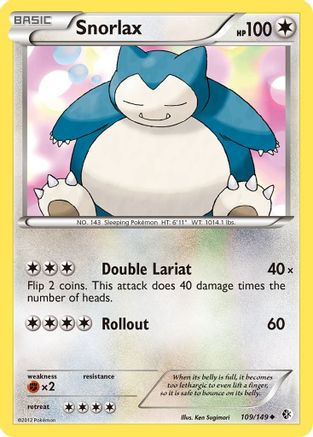 Boundaries Crossed  109/149 Snorlax  - Reverse Holofoil - Uncommon