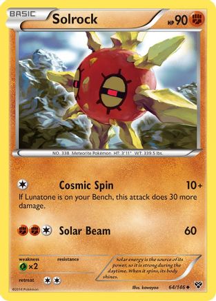 XY Base Set  064 Solrock  - Reverse Holofoil - Uncommon