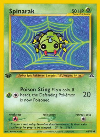Neo Discovery  064/75 Spinarak  - 1st Edition - Common