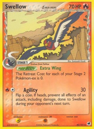 Dragon Frontiers  Swellow (Delta Species)  - Uncommon