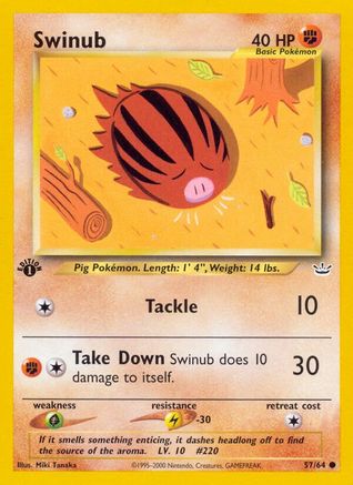 Neo Revelation  057/64 Swinub  - 1st Edition - Common