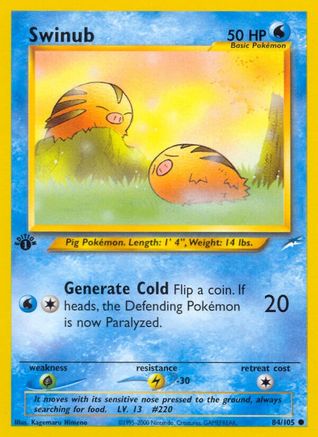 Neo Destiny  084/105 Swinub  - 1st Edition - Common