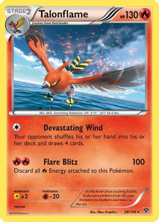 XY Base Set  028/146 Talonflame  - Holofoil - Holo Rare
