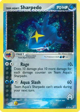 Team Magma vs Team Aqua /95 Team Aqua's Sharpedo - 5/95  - Reverse Holofoil - Holo Rare