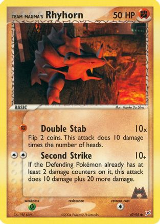 Team Magma vs Team Aqua /95 Team Magma's Rhyhorn - 67/95  - Common