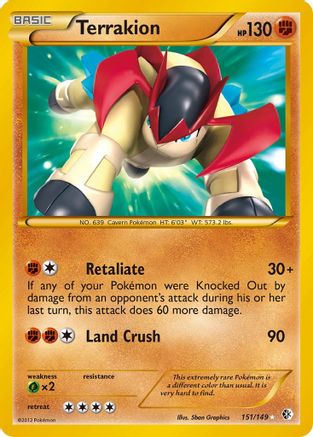 Boundaries Crossed  151 Terrakion  - Holofoil - Secret Rare