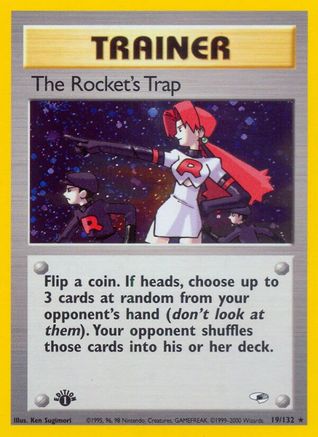 Gym Heroes  019/132 The Rocket's Trap  - 1st Edition Holofoil - Holo Rare